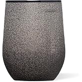 Corkcicle Stemless Wine Tumbler with Lid, 12oz, Steel Shadow | Cold Up to 6 Hours, Hot Up to 3 Hours, Triple Insulated, Shatter-Proof Lid, Non-Slip Bottom, Easy-Grip Sides