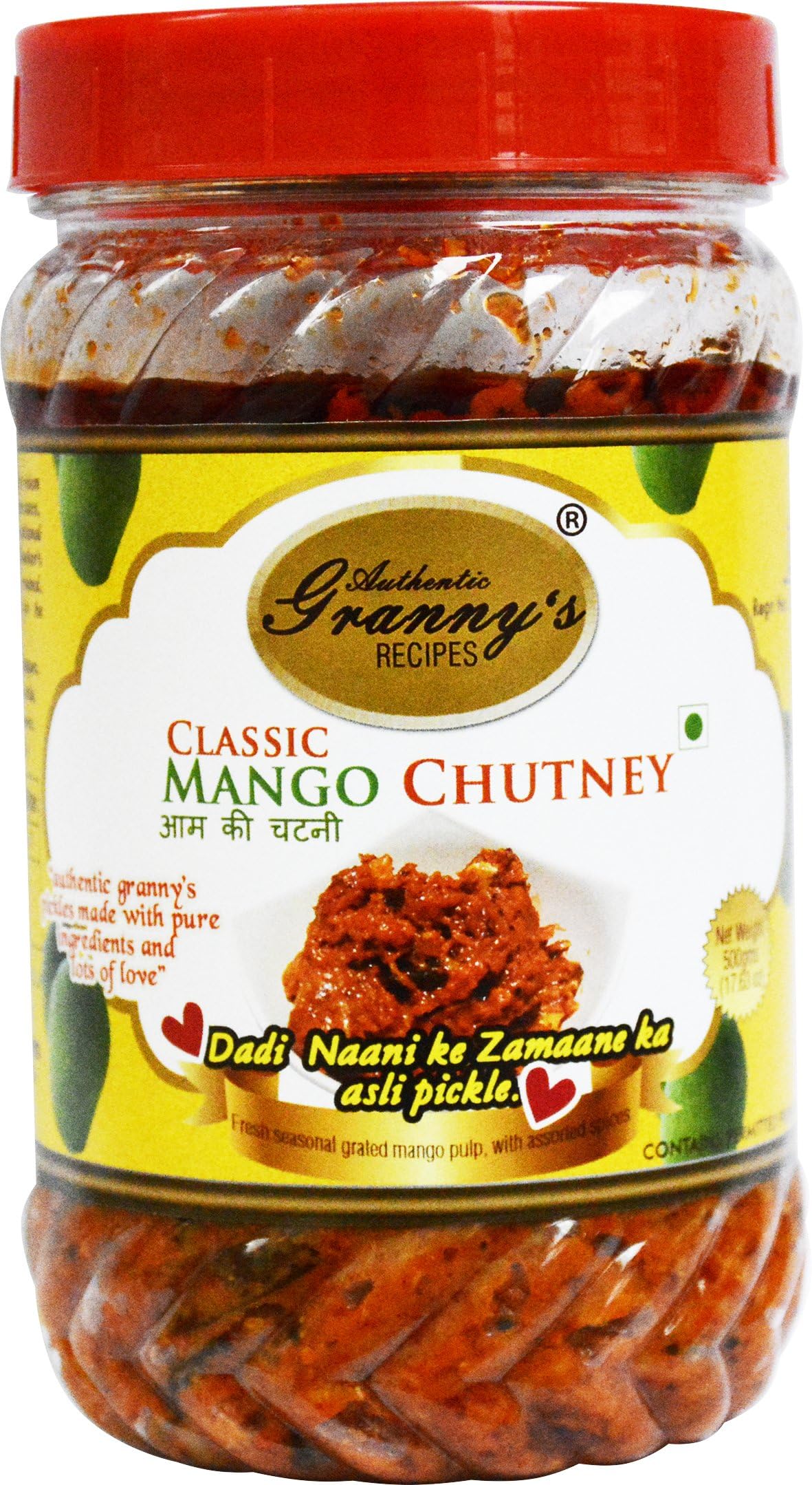 AUTHENTIC GRANNYS RECIPES Classic Mango Chutney Pickle in Sesame Oil 500gms