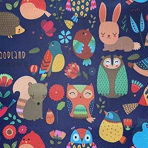 willikiva Printed Waterproof Quilting Fabric DIY Sewing Crafts Indoor Outdoor Upholstery Fabric by The Yard 36"(91.44CM) x 57"(145CM)(Forest Zoo)