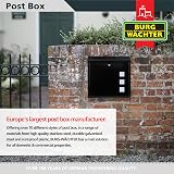 Burg Wachter MB08BK Wall Mounted Post Box Black Galvanised Steel Lockable A4 view 5