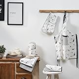 Penguin Home Set of 2 Recycled Cotton Tea Towels 50x70 cm White Grey Black view 4