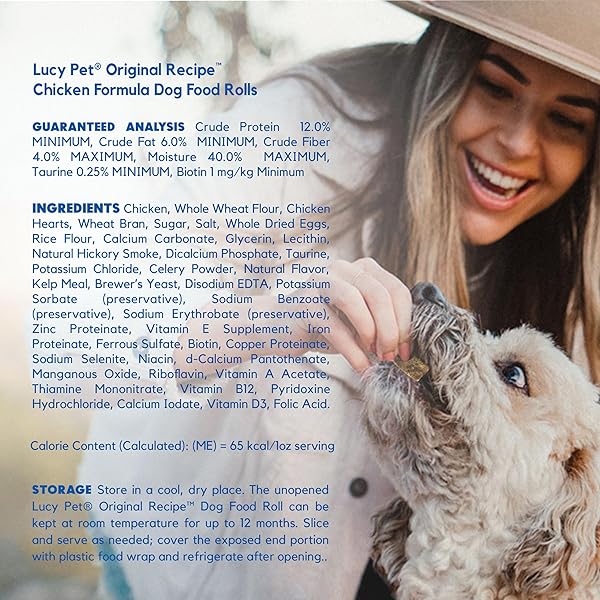 LUCY PET PRODUCTS CHICKEN FORMULA DOG FOOD ROLL 2.5 LB, MEATY, SEMI-MOIST DOG FOOD (100600074), (PACK OF 1)