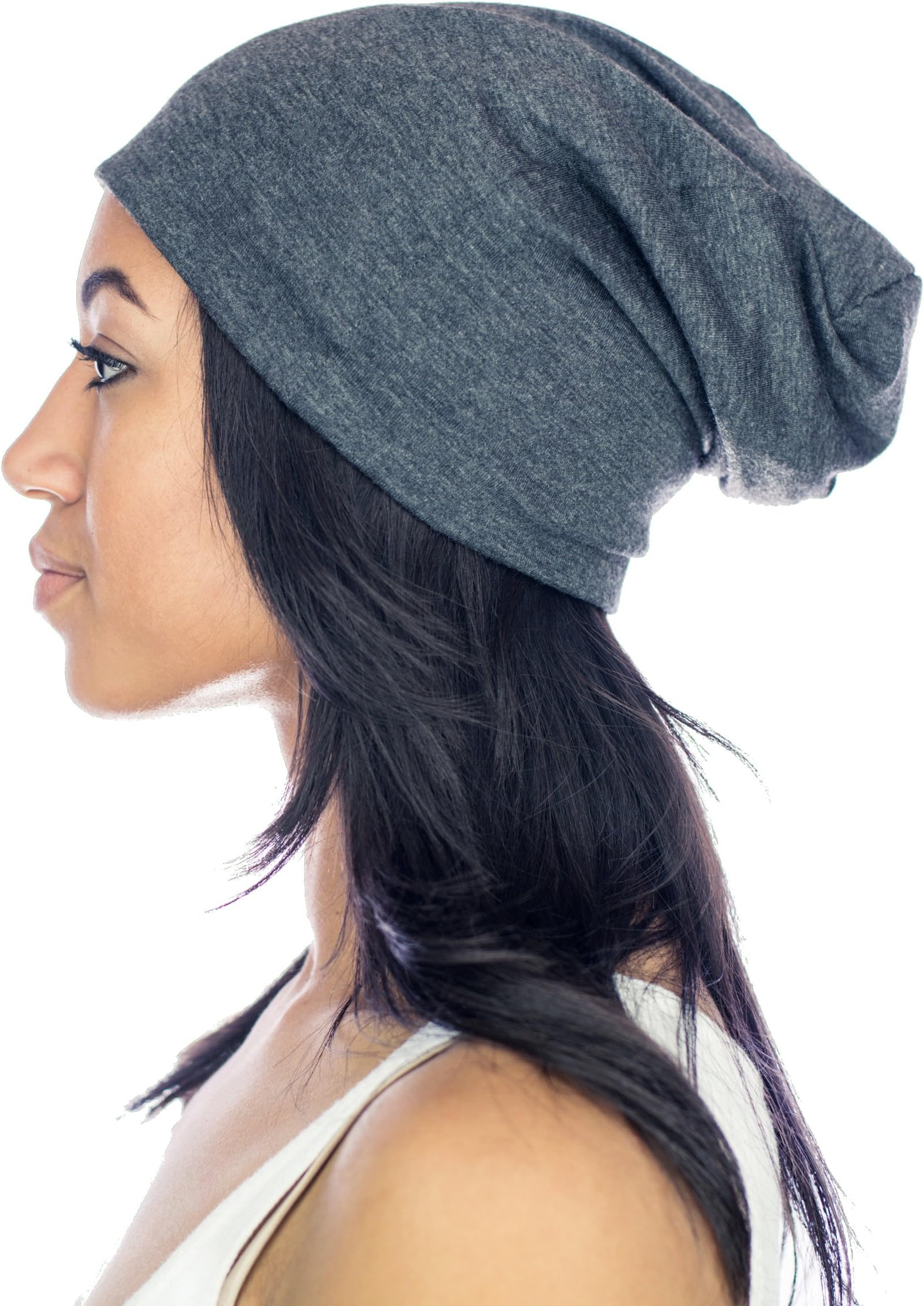 Grace Eleyae [Slap] Satin-Lined Sleep Cap, Women's Tam Hat Beanie - Small, Gray