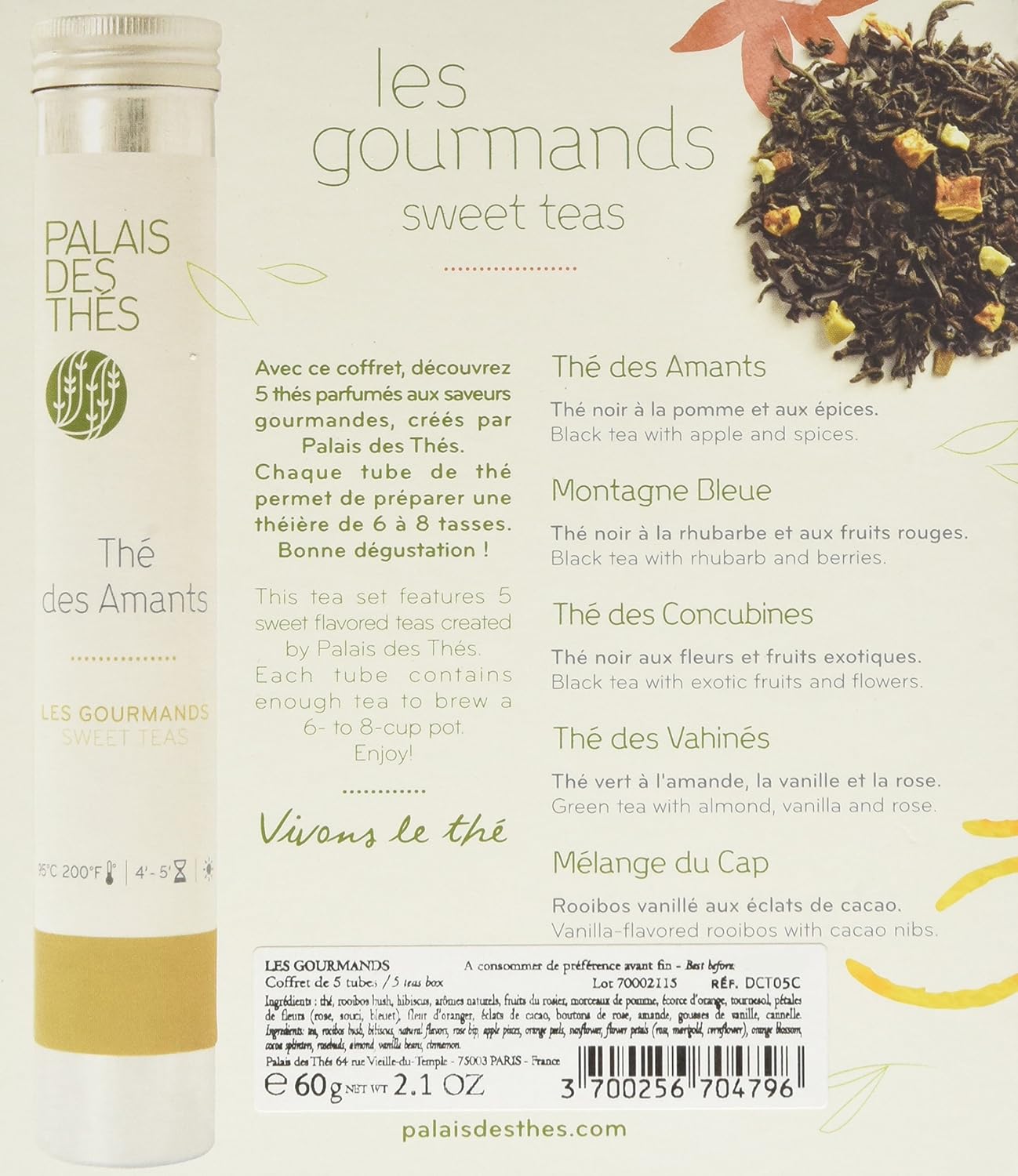 Amazoncom Palais Des Thés 5 Tube Sweet Teas Indulgence