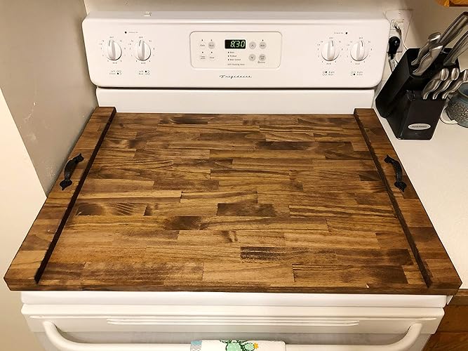 Rustic Stove Top Cover, Wooden Tray For Stove, Stove Top