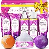 Spa Bath Sets for Women Gift,Stress Relief & Relaxing Body Wash Bath Set,Vanilla Home Spa Basket Gifts Set for Woman Mom Wife Her Sister,Unique Self Care Womens Gift ,Birthday Valentines Gifts Women