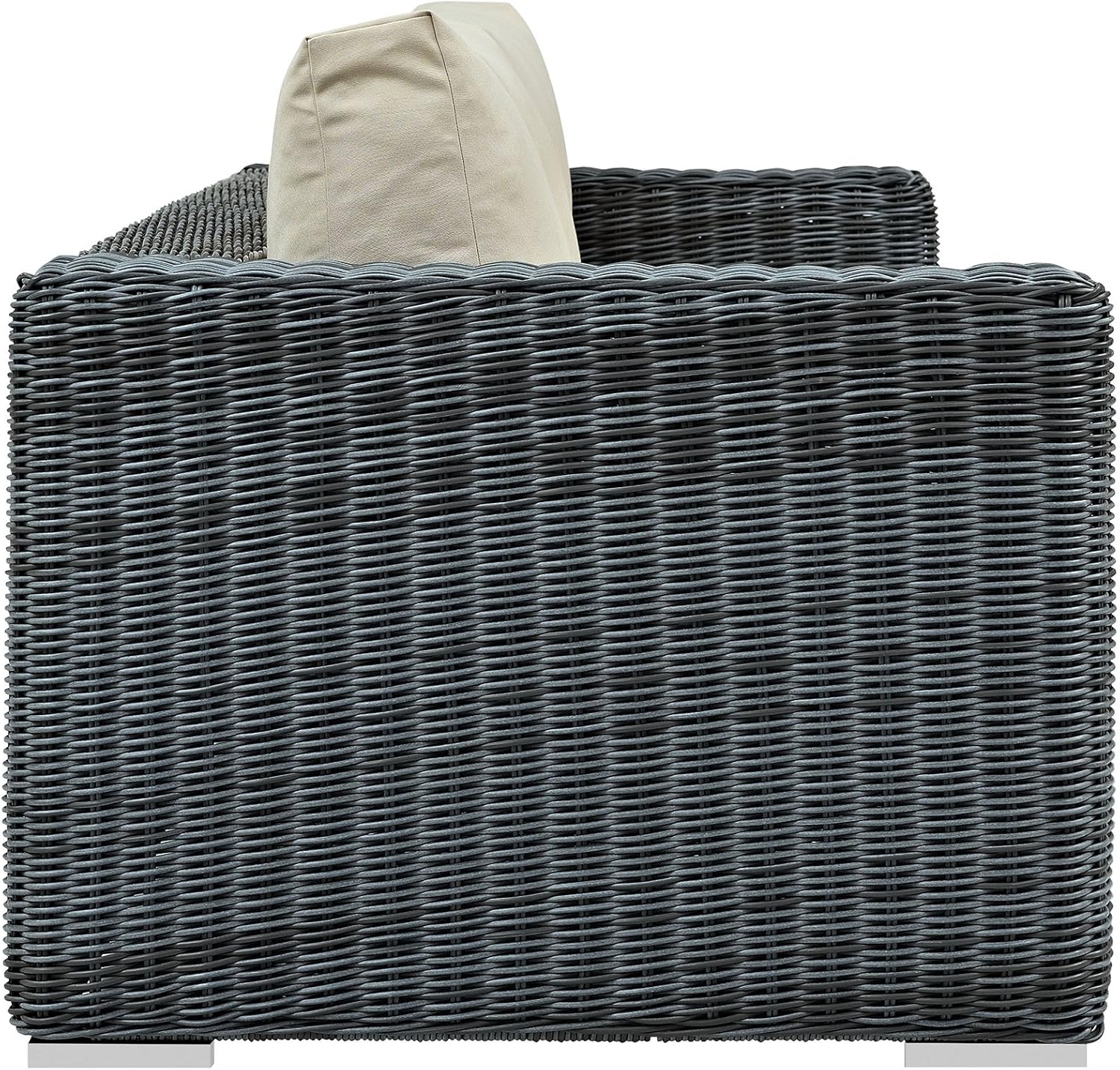Modway Summon Wicker Rattan Outdoor Patio Sunbrella Sofa in Canvas Antique Beige : Garden & Outdoor
