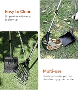 Lifewit Pooper Scooper Dog Poop Shovel with Long Handle Yard Clean Tool view 6