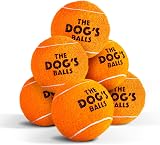 The Dog's Balls Dog Tennis Balls Orange Medium 6-Pack Non-Abrasive Felt
