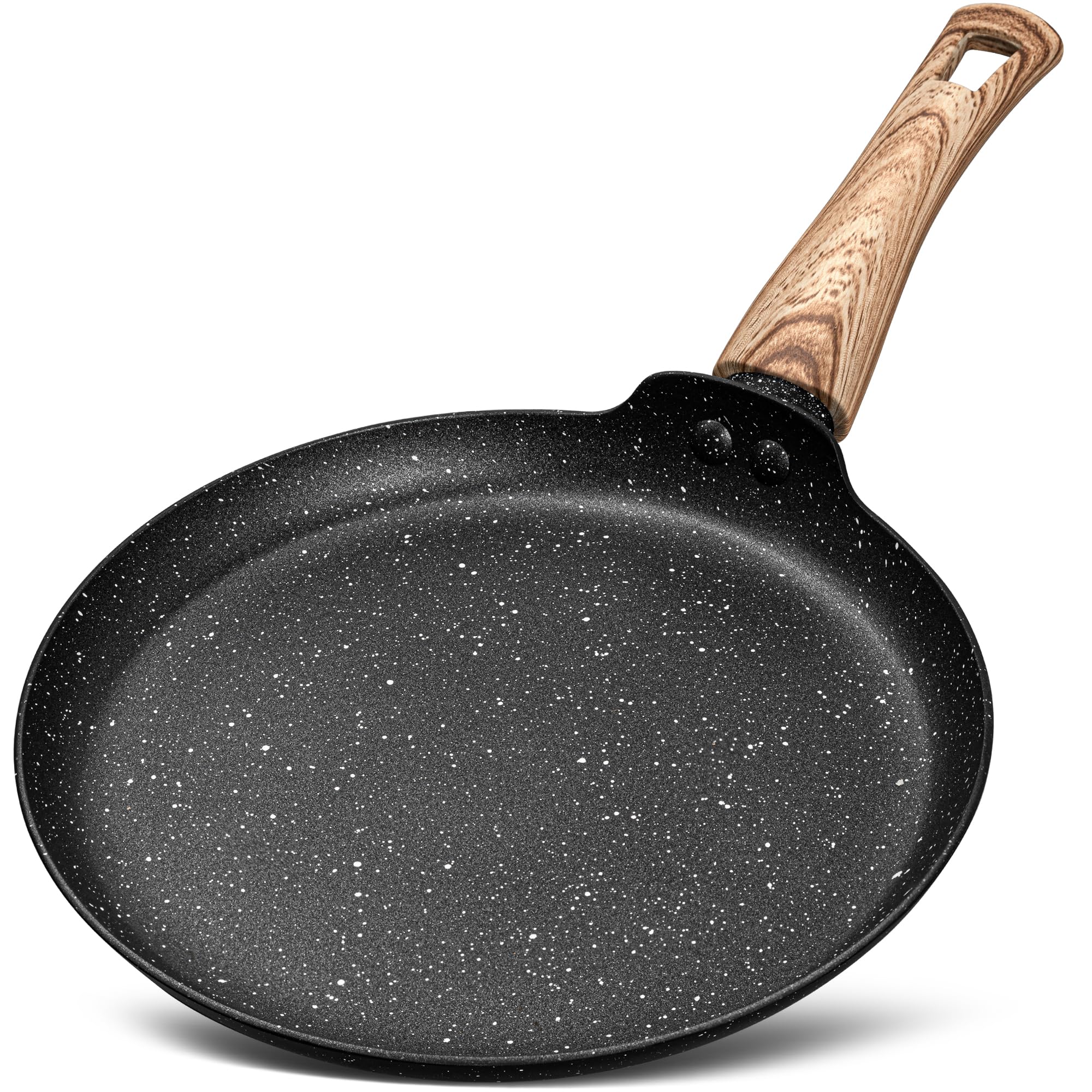 MICHELANGELO Crepe Pan 24cm, Dosa & Pancake Pan with Stay-Cool Handle, Induction Compatible, PFOA Free