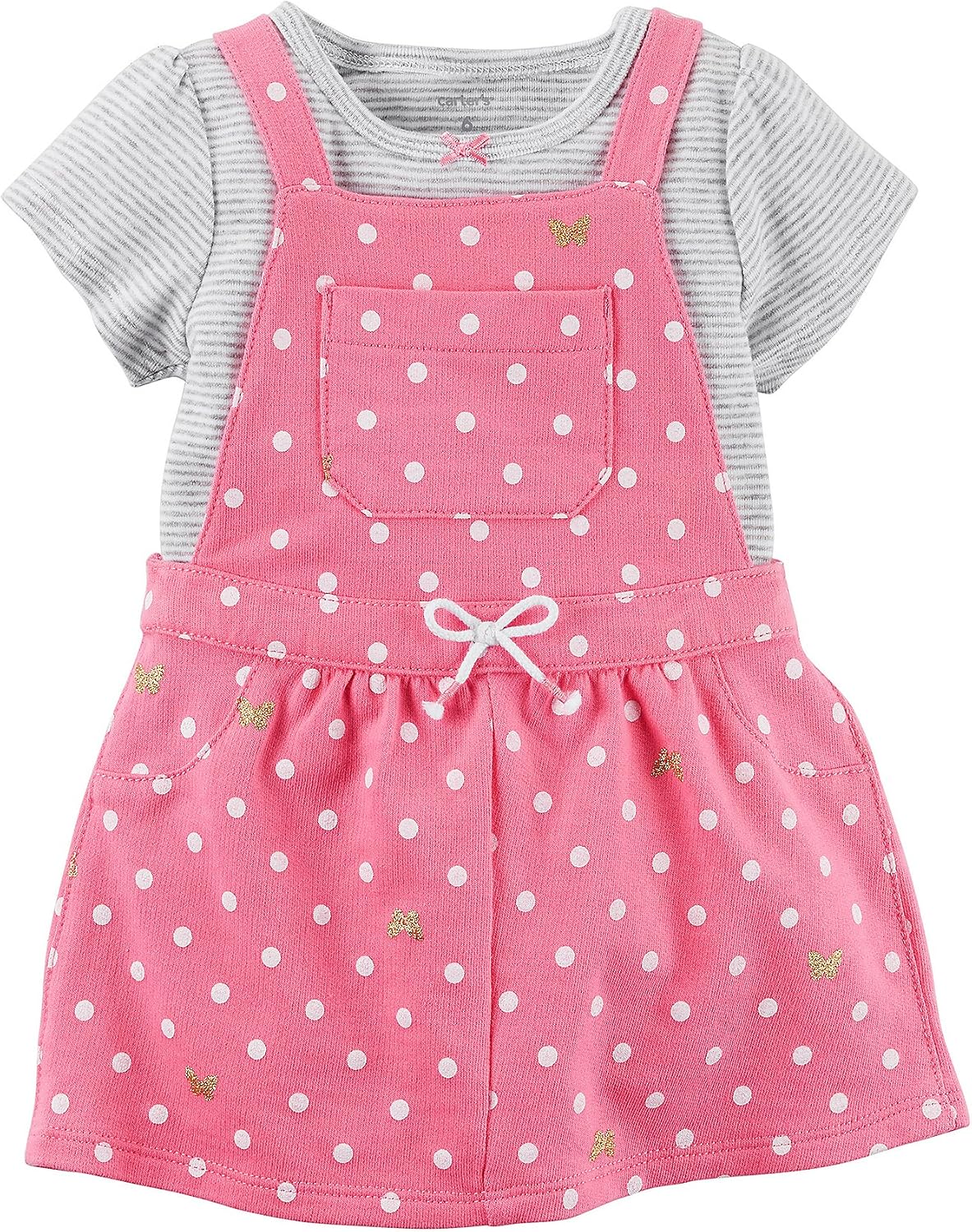 Amazon Com Carter S Baby Girls 2 Piece Bodysuit And Polka Dot Jumper Set Clothing