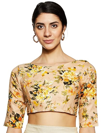 Women's Brocade and Georgette Readymade Saree Blouse