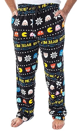Buy Pacman Mens Byte Me! Classic Arcade Game Allover Pattern Minky