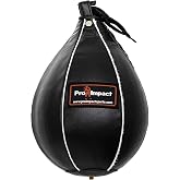 Pro Impact Leather Speed Bag &ndash; Rapid Rebound Pear-Shaped Punching Ball with Durable Latex Bladder for Boxing, MMA &amp; Home Gym