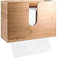 NATURE SUPPLIES Bamboo Paper Towel Dispenser for Bathroom and Kitchen, Wall Mount or Countertop Holder for Multifold, C-Fold, Z-Fold, Tri-Fold Hand Towels, Commercial Use, for Home or Office
