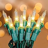 oopswow White Christmas Lights,100 Count Clear Mini Lights Incandescent Christmas Tree String Lights, Connectable for Christmas Decoration, Garland, Home, Patio, Wedding, Party, Festival (23 Feet)