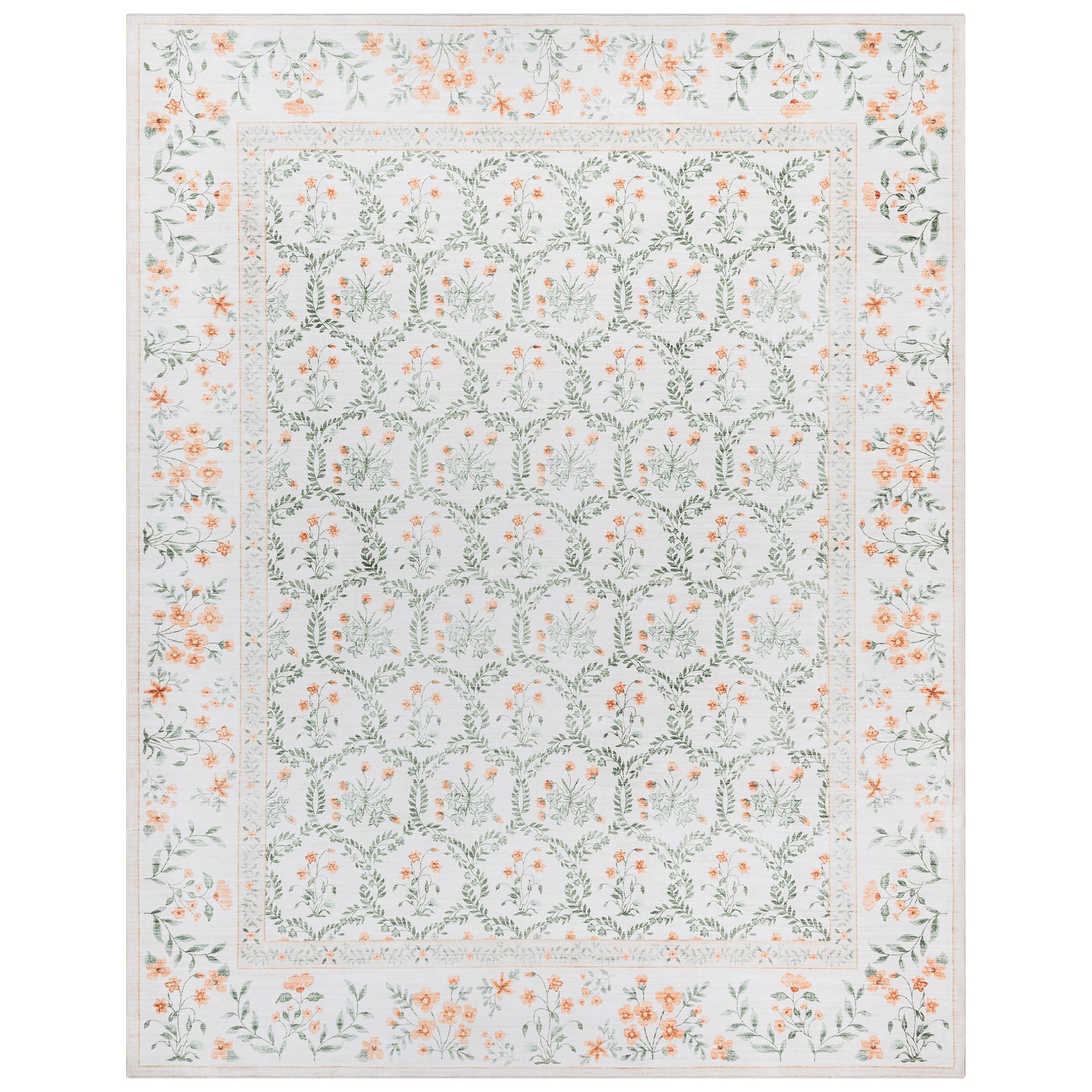 Photo 1 of ***used***Gertmenian Indoor Boho Area Rug | Home Decor for Entryway, Bedroom, Living Room, Office, Kitchen | Non Slip, Soft, Printed Accent Rugs | Vela, Ivory, 8x10 Large, 24612
