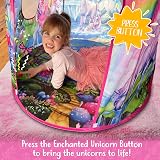 W&O Unicorn Sparkle Play Tent with Magical Sounds for Girls view 3