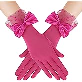 BABEYOND Lace Gloves for Women - Bow Short Prom Gloves Evening Elegant Accessories for Wedding Opera Party