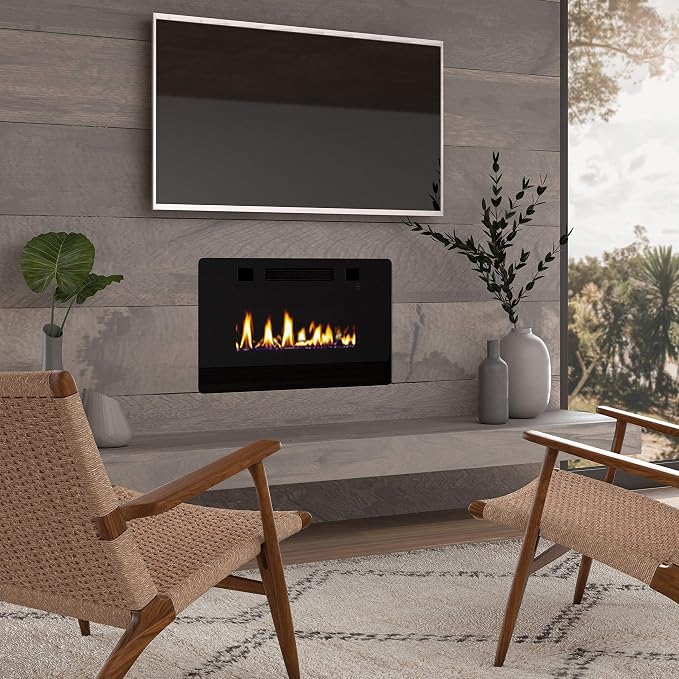 Cloud Mountain 30" Electric Fireplace Recessed 3.86" Ultra
