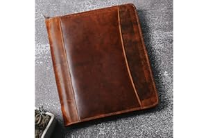 Jajmo Legacy Top Grain Leather Portfolio - Professional Business Padfolio & Document Organizer with Writing Pad for Men & Women