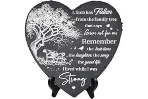 DIGIKAZZ A Limb Has Fallen Plaque, Memorial Garden Stones in Memory of Loved One, Memorial Gifts for Loss of Mom, Dad, Brother, Son Stones on Christmas