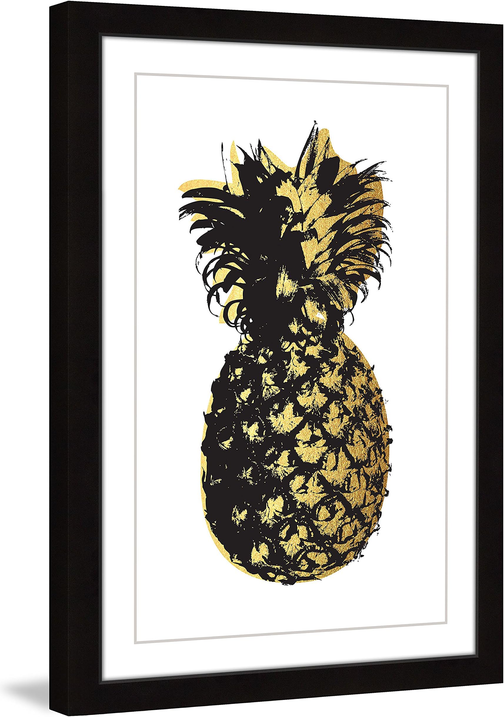 Marmont Hill Pineapple Golden Framed Painting Print 12" x 18" Multicolor