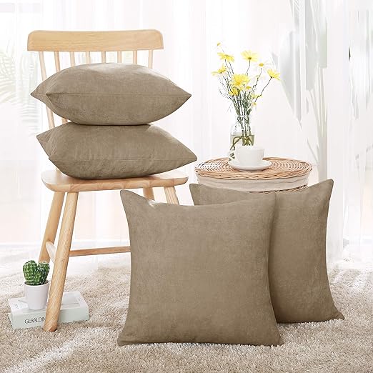 Amazon Com Deconovo Cushion Covers Khaki Corduroy Pillow Covers