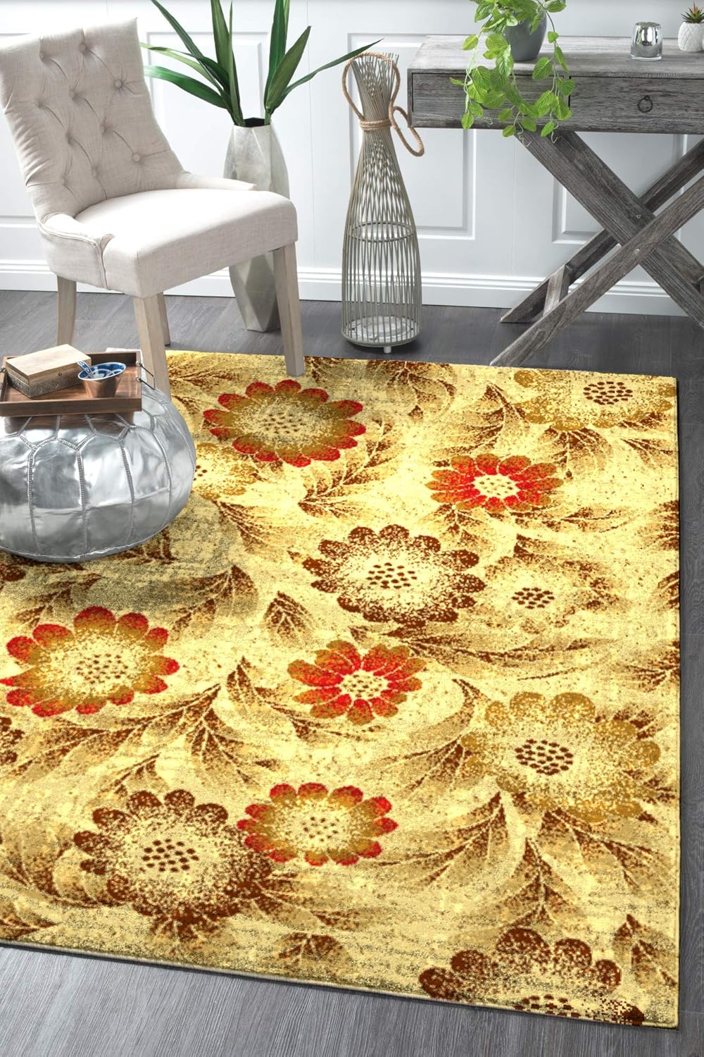 Buy Golden Carpets Soft Wool Look Contemporary Design Carpet for Living