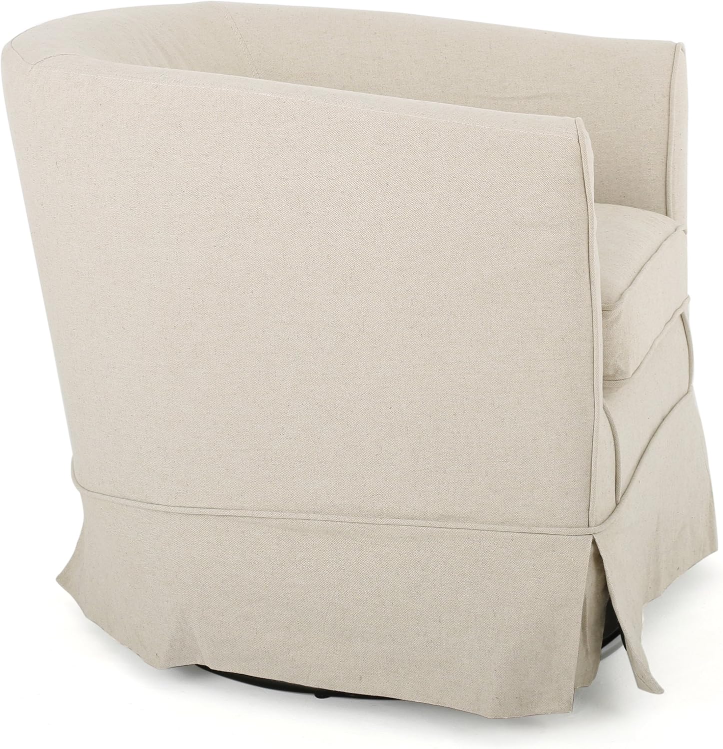 Christopher Knight Home Cecilia Swivel Chair with Loose Cover, Natural Fabric: Furniture & Decor