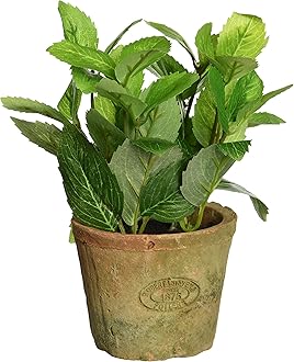 EsschertDesign AH003 Small Artificial Aged Terracotta Pot - Mint/Green