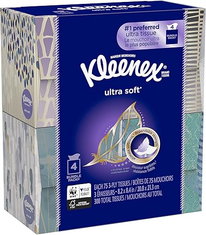 Kleenex Facial Tissue, Ultra Soft 75 