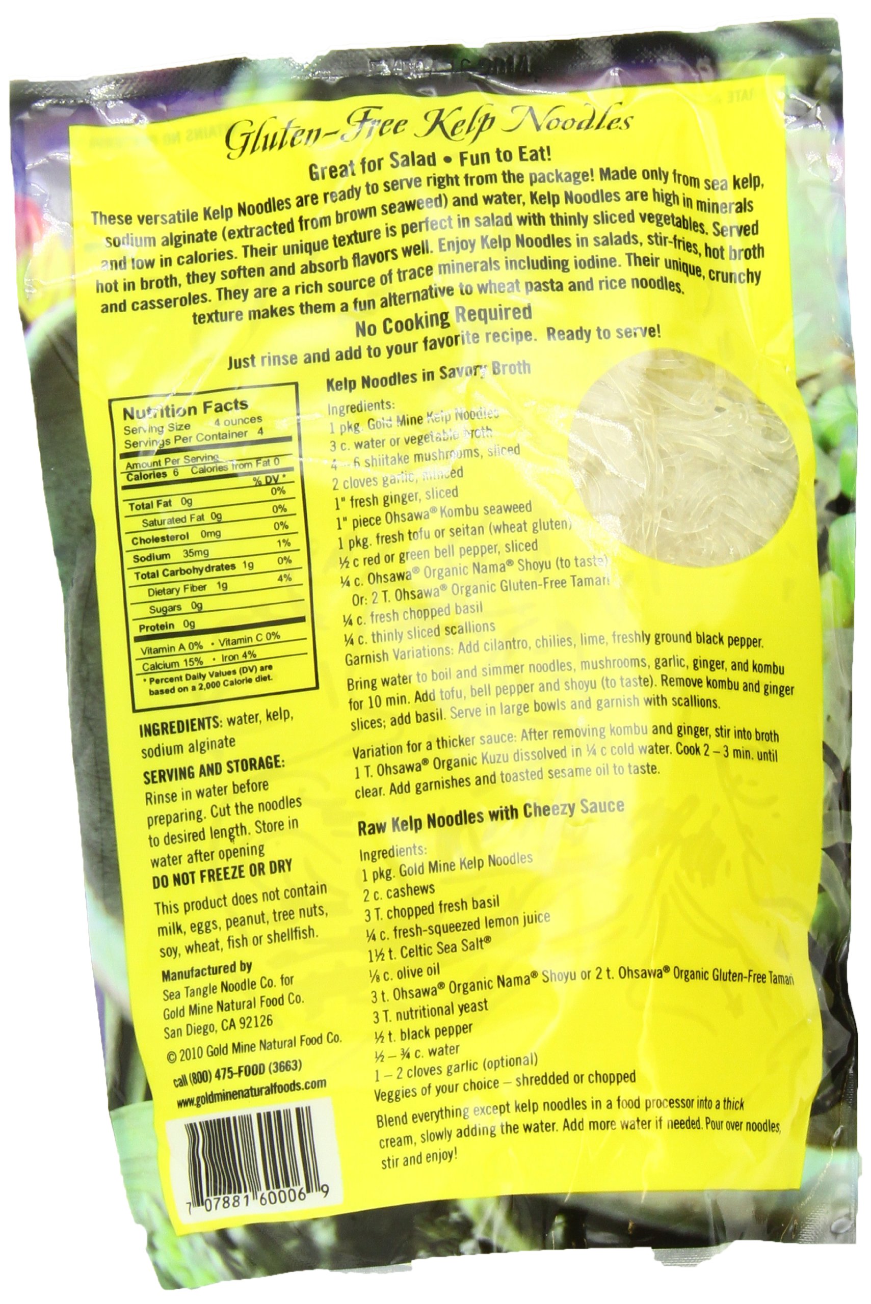 Gold Mine Kelp Noodles, 16-Ounce (Pack of 6) - Buy Online ...
