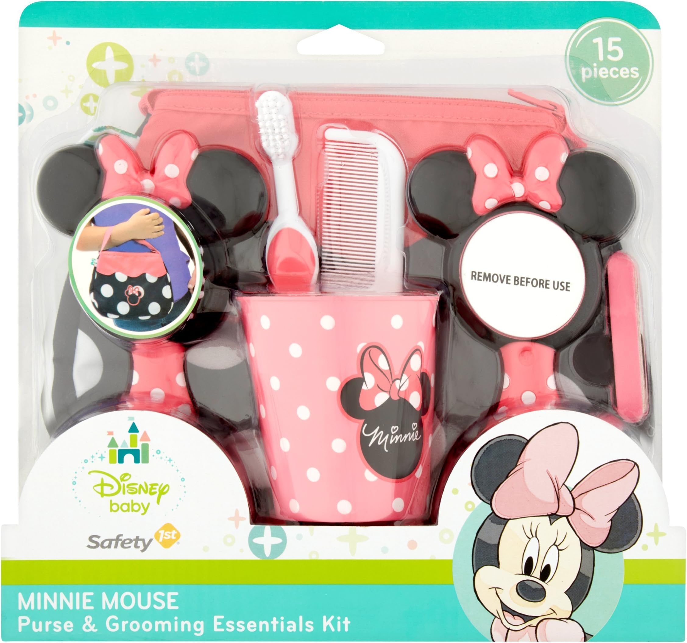 Safety 1st Disney Baby 15 Pieces Minnie Mouse Purse & Grooming Essentials Kit