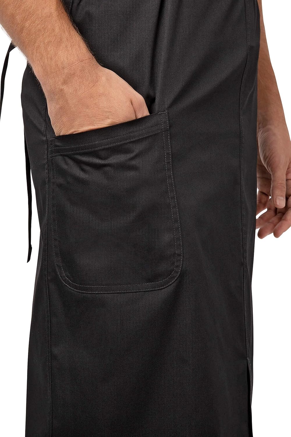 Chef Works Men's Brio Chef's Bib Apron, Black, 40"L x 43"W: Clothing