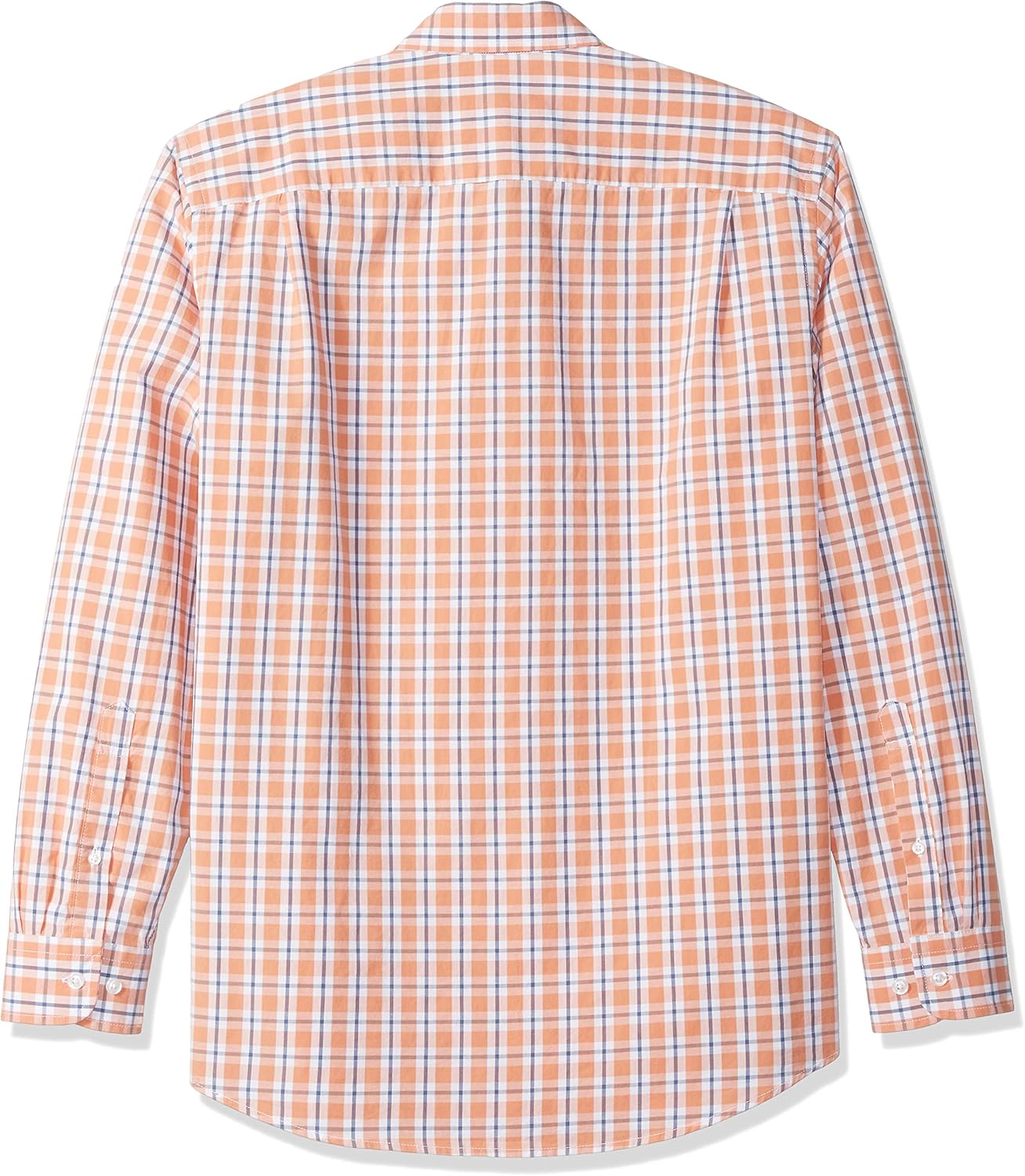  Essentials Men's Regular-Fit Long-Sleeve Plaid Casual Poplin Shirt: Clothing