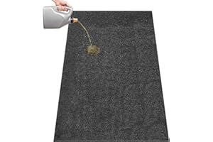 THRSEELY 60 x 36 Inch Oil Spill Mat, Garage Floor Mat Under Car Driveway Mats Oil Leaks Absorbent Oil Pad, Reusable, Washable, Durable, Waterproof Backing, Protects Surfaces, Black