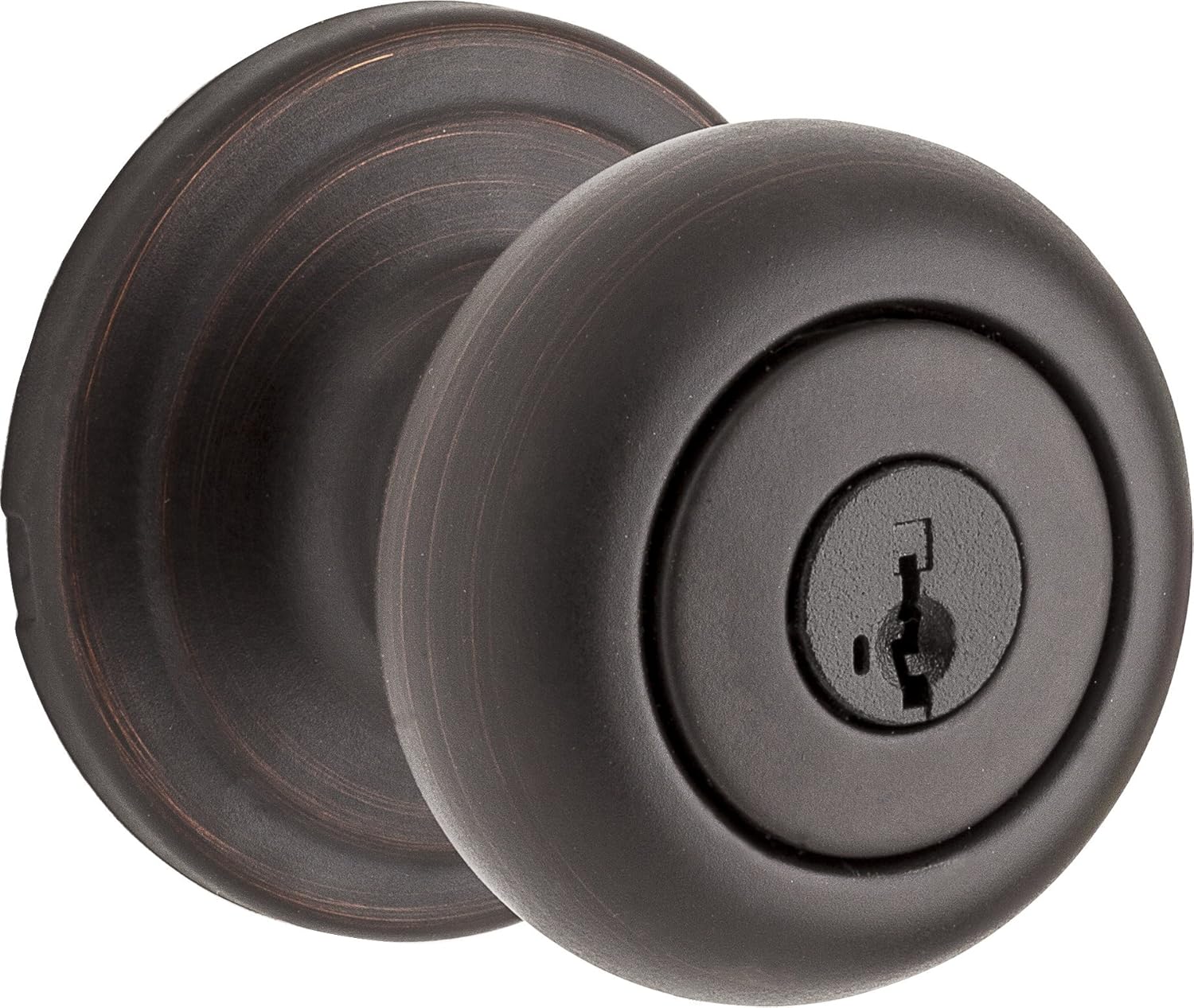 Weiser Troy Entry Knob Featuring SmartKey, Exterior Door Knob with Key