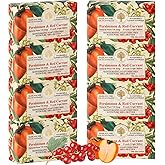 Wavertree & London Persimmon & Red Currant Scented Natural Soap (8 Bars), 7oz Moisturizing French Triple Milled Soap Bars enriched with shea butter - Pure Plant Oil Bath & Body Bars for All Skin Types