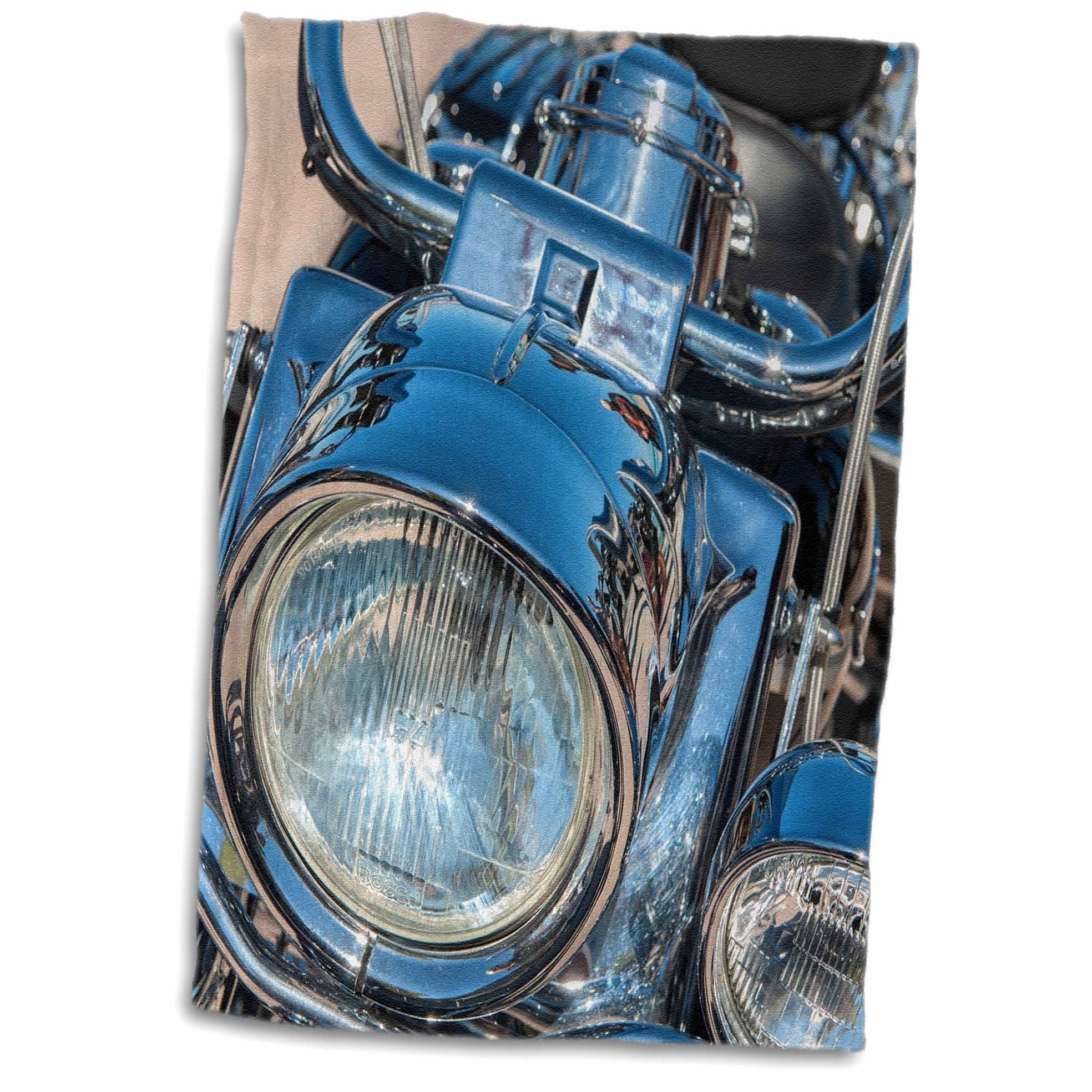 3dRose "USA, Florida, Daytona Beach, Harley Davidson Bike, Bike Week Towel, Polyester/Cotton, White, 15 x 22-Inch