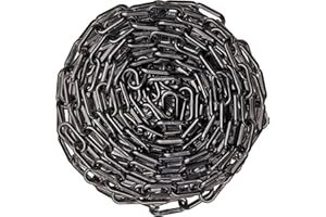 US Weight (Made in USA) 2" x 25' Black Plastic Safety Chain ft. SunShield UV Resistant Technology
