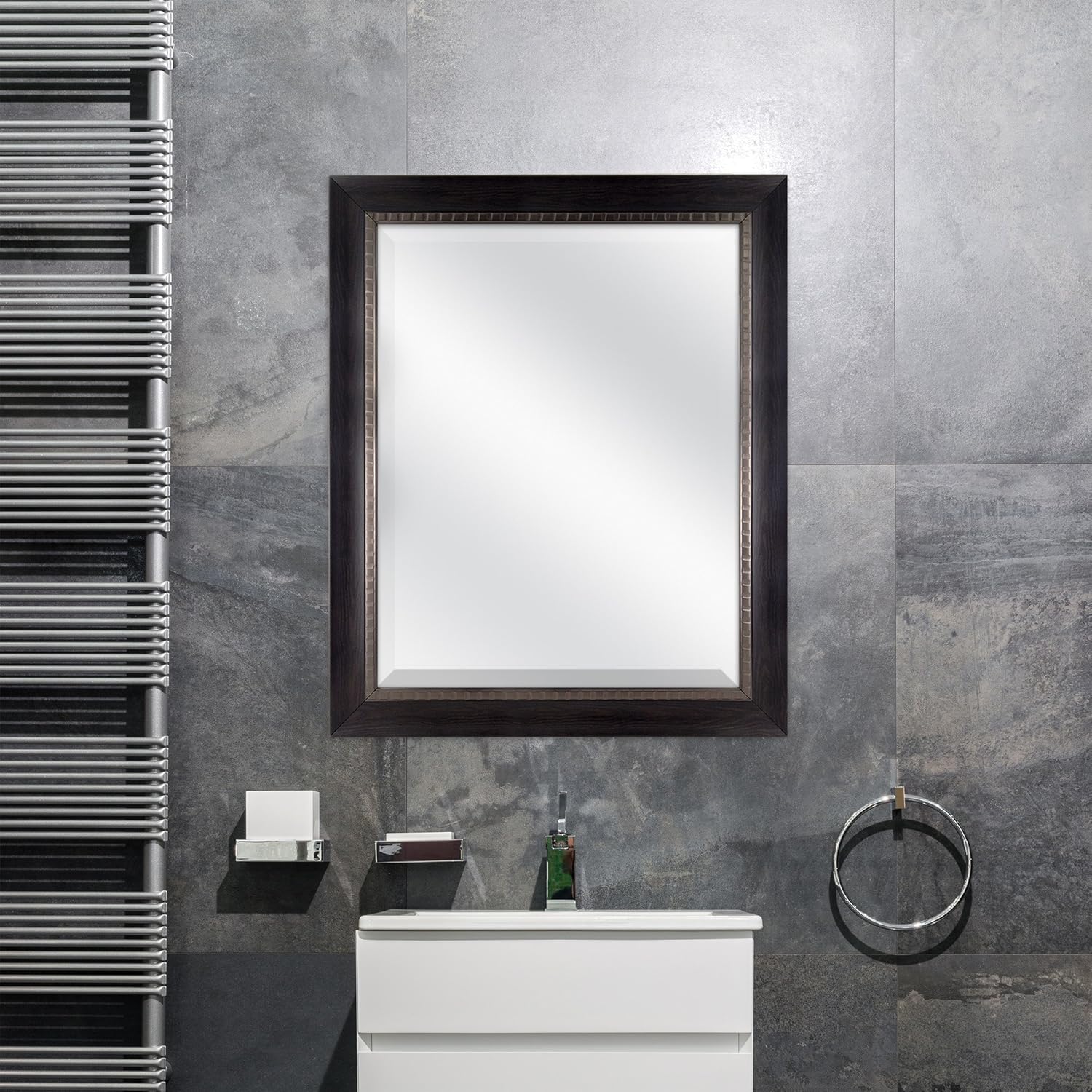 MCS 18x24 Inch Sloped Mirror, 23.5x29.5 Inch Overall Size, Silver (20563): Home & Kitchen