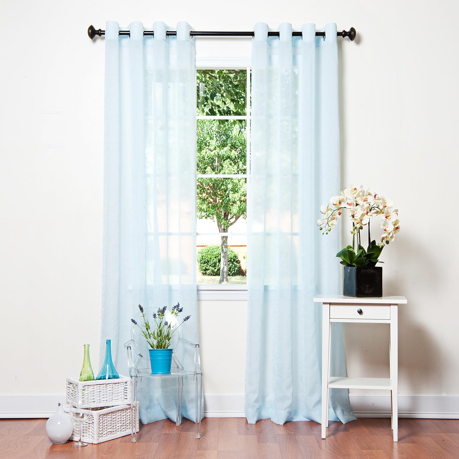 Amazon Com Best Home Fashion Crushed Voile Sheer Curtains