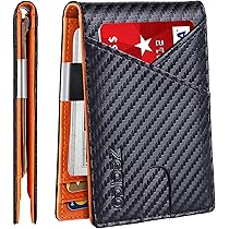 Amazon.com: ZECICO Mens Slim Wallet Money Clip: Bifold Leanther