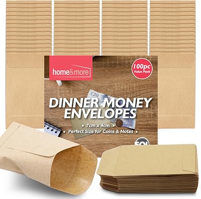 SOL 100pk Dinner Money Envelopes 70x40mm Small Compact Kraft Seal