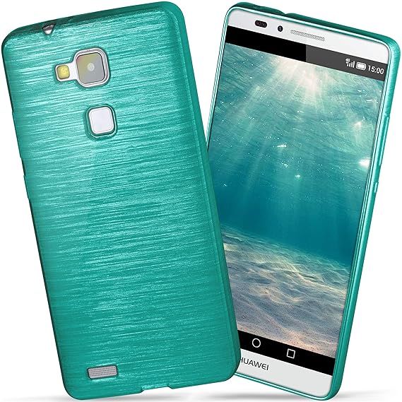 moex Huawei Mate 7 | Hülle Silikon Türkis Brushed Back-Cover TPU Schutzhülle Ultra-Slim Handyhülle für Huawei Ascend Mate 7 C