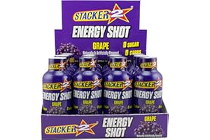 Stacker 2 Energy Shots Grape Flavor 2oz. Shots (24 Bottles)