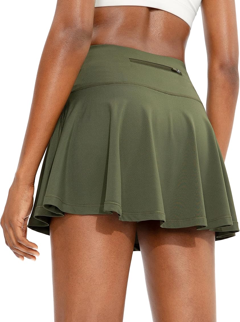SANTINY Pleated Tennis Skirt for Women with 4 Pockets Women's High Waisted  Athletic Golf Skorts Skirts for Running Casual (Army Green_XXS) at Amazon  Women's Clothing store