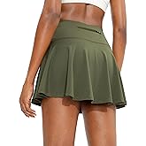 SANTINY Pleated Tennis Skirt for Women with 4 Pockets Women's High Waisted Athletic Golf Skorts Skirts for Running Casual