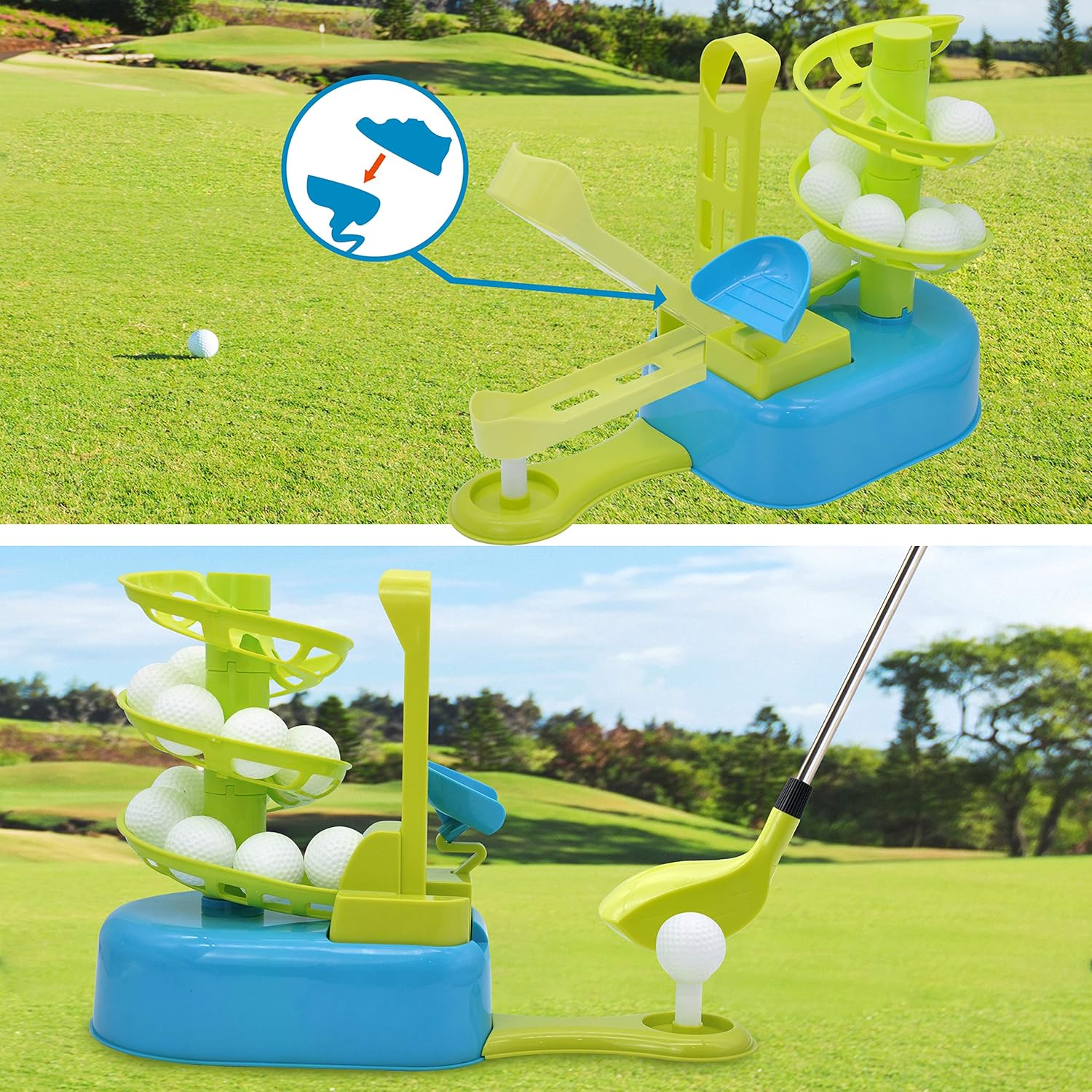 JOYIN Club Golf Comprehensive Toy Set with 3 Golf Clubs, 3 Club Heads, Deluxe Toy Golf Bag, 15 Training Toy Golf Balls and Accessories, for Toddler Kids Boys and Girls Golf, Outdoor Lawn Sport Toy: Toys & Games